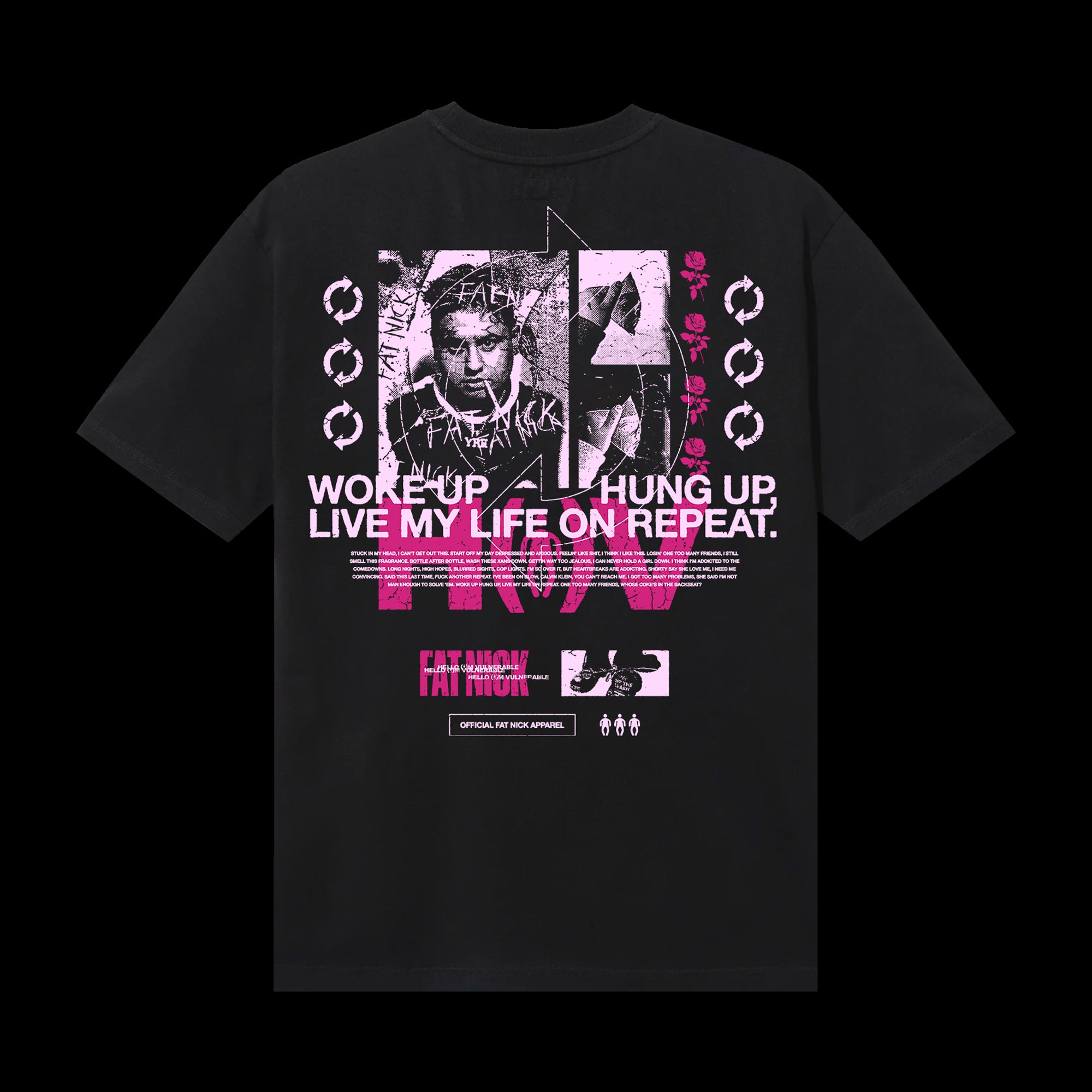 Life On Repeat Black Tee