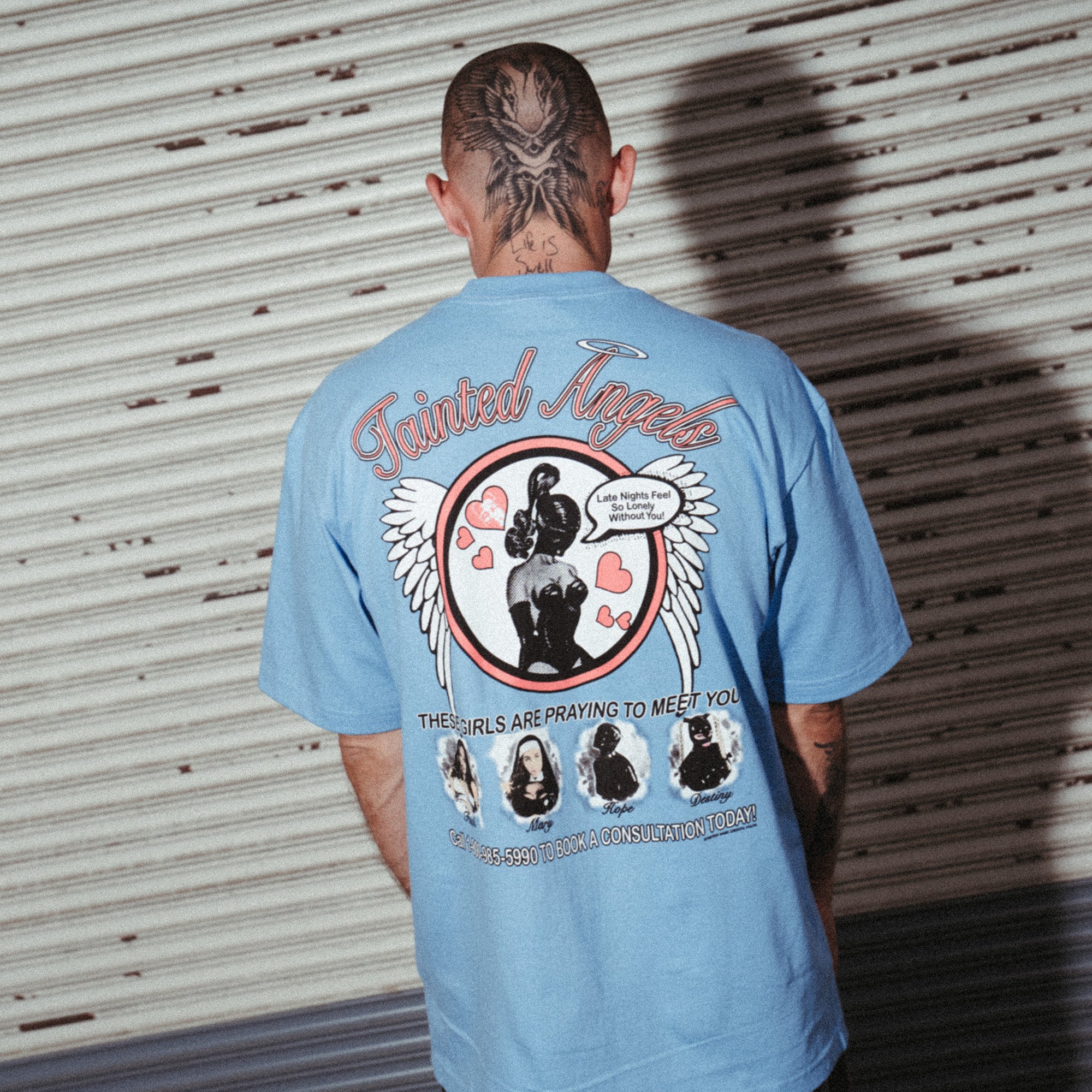 Tainted Angels Light Blue Tee
