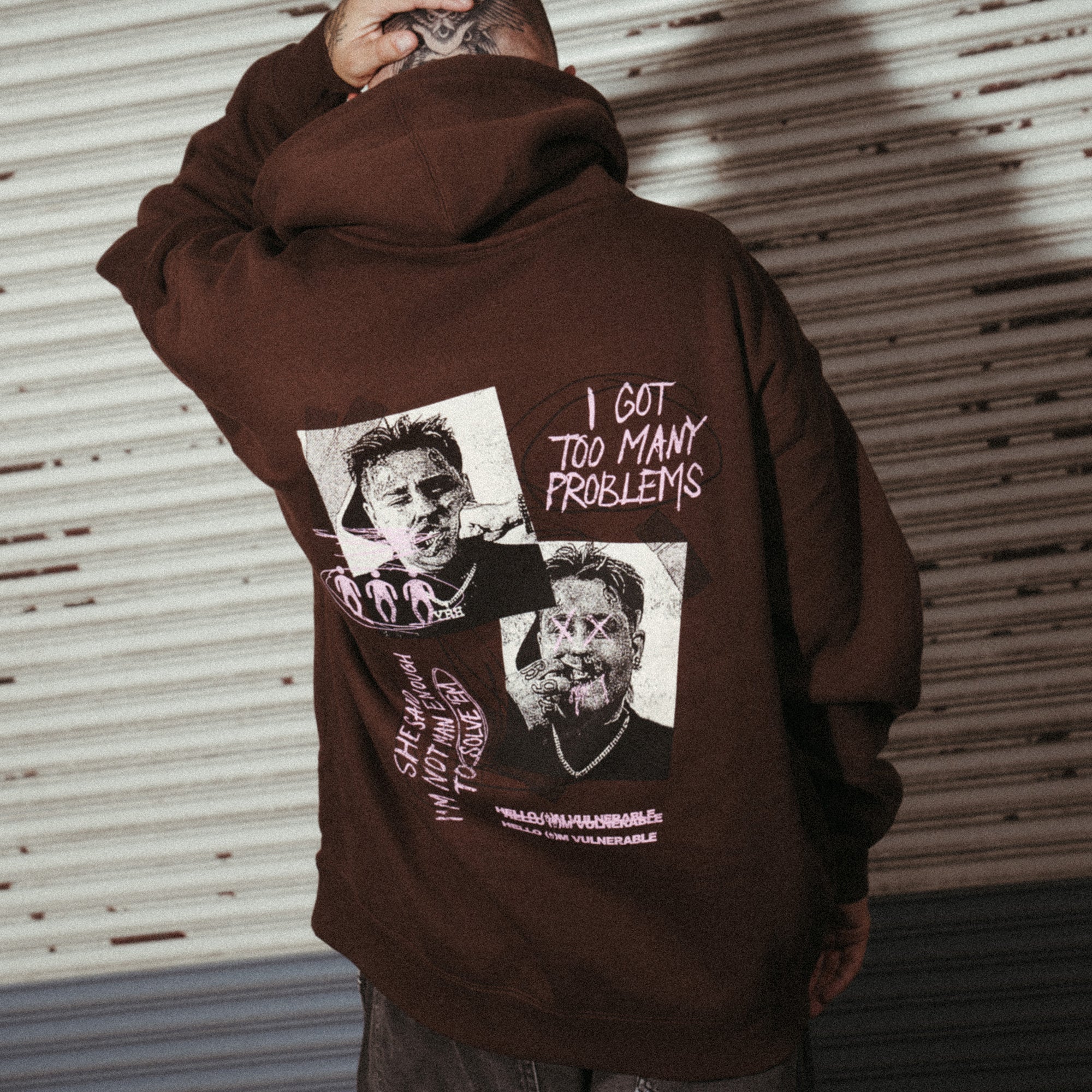 Too Many Problems Brown Hoodie