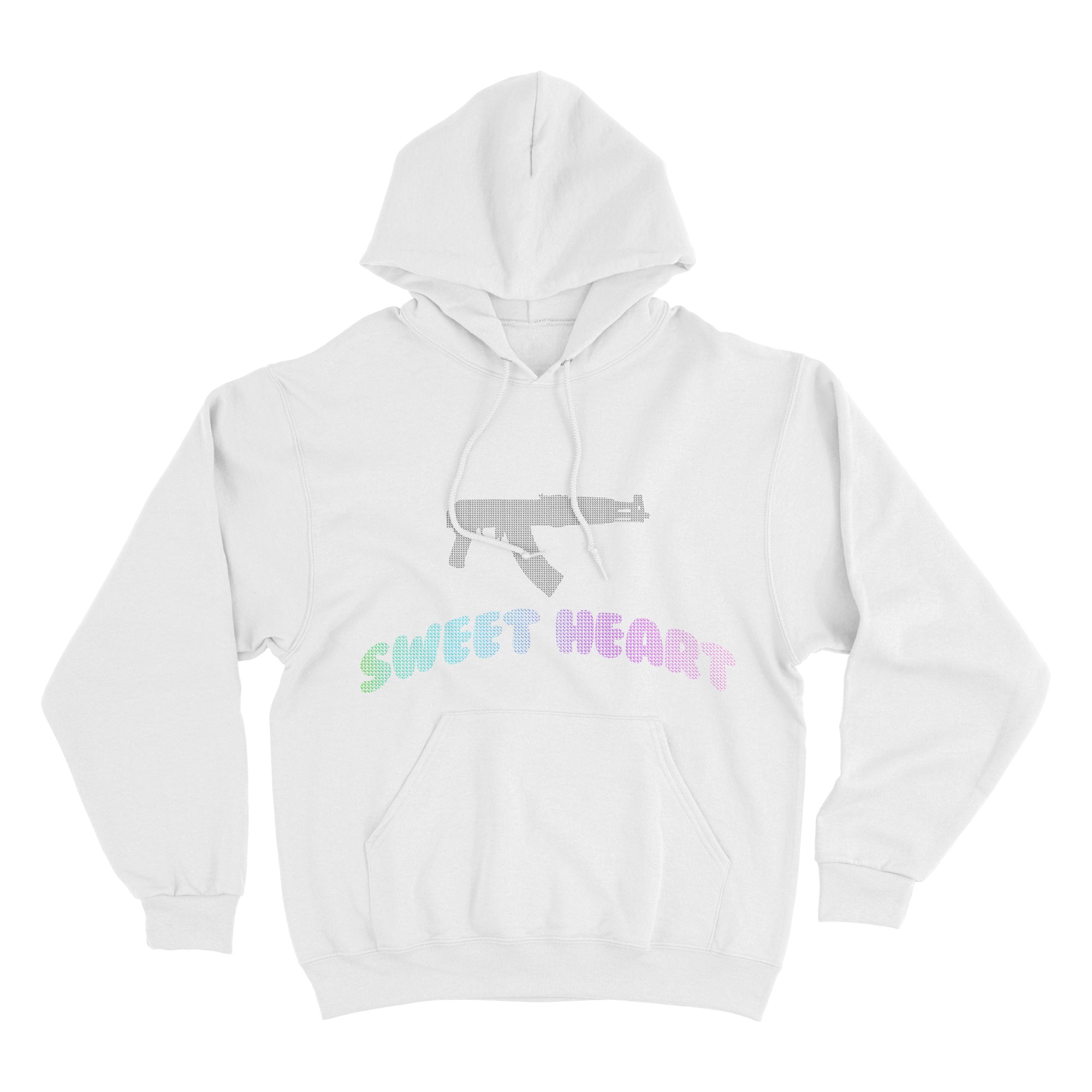 Sweetheart Rhinestone Hoodie White